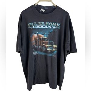 Vintage 3D EMBLEM 1985 Truckers Only Home Early Shirt